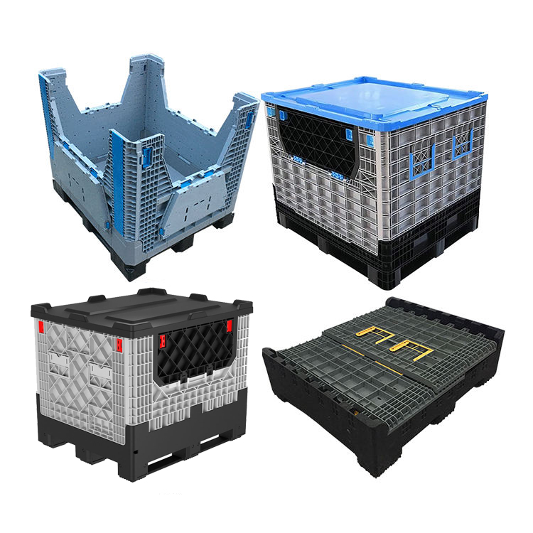 Оптовая продажа с фабрики, складной пластиковый поддон для фруктов, складной большой контейнер на заказ, складной пластиковый контейнер для фруктов