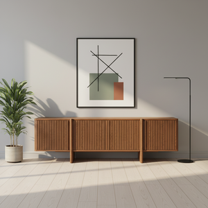 Table de chevet moderne Nara en bois, grain de bois raffiné, design écologique, compartiments de rangement généreux, chambre, hôpital, salle à manger - Product Image 5