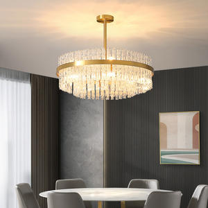 All-Copper Luxury Living Room Dining Room <b>Chandelier</b> Postmodern Minimalist High-End <b>Crystal</b> Pendant Light for Villa Lighting - Product Image 6