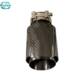Puntas de <span class=keywords><strong>escape</strong></span> de fibra de carbono Rytan Factory, universales <span class=keywords><strong>para</strong></span> automóvil, de acero inoxidable y fibra de carbono brillante, <span class=keywords><strong>para</strong></span> <span class=keywords><strong>Akrapovic</strong></span>, con interior negro. - Product Image 4