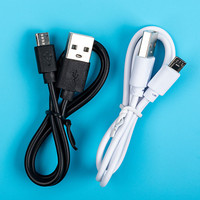 Accessoires pour téléphones mobiles, câble de charge rapide Micro USB rond noir et blanc de 30 cm pour Android