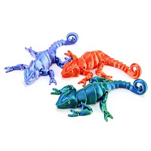 Figurines de caméléons imprimées en 3D, jouets d'animaux mobiles multi-articulés, miniatures pour accessoires de maison, cadeau pour enfants, décoration de salon - Product Image 5
