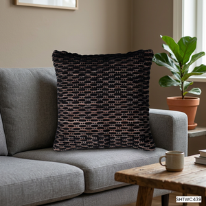 Funda de Almohada Cuadrada Moderna y Ecológica STAR HOMETEX, 100% Algodón Tejido a Rayas, con Cierre, Personalizable con Impresión Digital - Product Image 1
