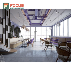 Commercial Cafe Service <b>Counter</b> Laminate Wood Finish Barista Service Zone Storefront Service <b>Counter</b> - Product Image 6