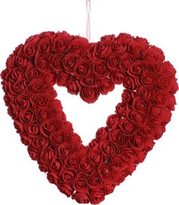 Ghirlanda di <span class=keywords><strong>Fiori</strong></span> Artificiali <span class=keywords><strong>a</strong></span> Forma di Cuore con Ali per Matrimoni, Decorazione Unica per Porta d'Ingresso e Parete - Product Image 2