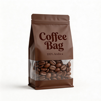 Sachets d'emballage alimentaire personnalisés refermables à fermeture éclair latérale en plastique et aluminium pour café en poudre