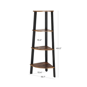<strong>Industrial</strong> <strong>Corner</strong> <strong>Shelf</strong> 4 Tier Bookcase Storage Rack Plant Stand for Home Office Wooden <strong>Corner</strong> Wall <strong>Shelves</strong> - Product Image 6