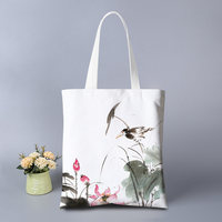Sac à bandoulière artistique classique pour femme en toile style peinture à l'encre chinoise, sac fourre-tout, sac à dos, sac zippé grande capacité, motif imprimé