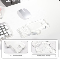 Tapis de souris transparent personnalisé pour clavier, design cristal, tapis de souris de jeu avec repose-poignet en gel, forme de croissant pour la maison et le bureau