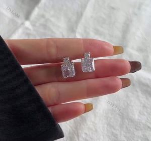 Dylam Rhodium Plated Sterling <b>Silver</b> Ice Cut Lab Diamond Cubic Zirconia Solitaire Main Stone <b>Earrings</b> CZ <b>Stud</b> <b>Earrings</b> - Product Image 5