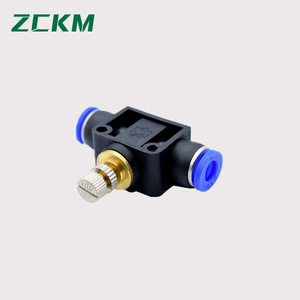 Conector de manguera de aire del acelerador de latón de plástico azul Accesorio neumático - Product Image 3