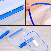 Boîte à lunch en plastique transparent avec couvercle verrouillable, le matériau transparent facilite l'identification du contenu du garde-manger