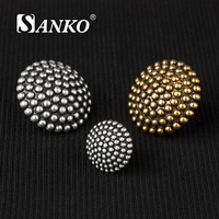 Boutons SANKO Designer Choice minimalistes concentriques en alliage de zinc plaqué, écologiques, avec logo en relief, haut de gamme, pour blazers de luxe, couleur or