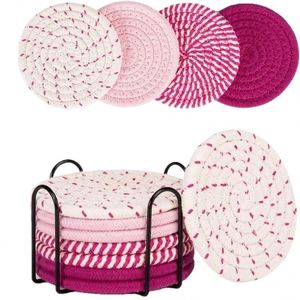Handmade Kitchen <b>Table</b> Mat Cross-Border Cotton Rope <b>Placemat</b> with Fabric Heat Insulation <b>for</b> Bowl Pot Plate & Tray - Product Image 5