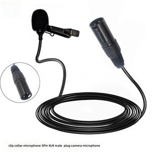 Microphone cravate métallique 1,5m 2m 3m avec connecteur XLR 3 broches pour enregistreurs <span class=keywords><strong>Zoom</strong></span> H4n <span class=keywords><strong>H5</strong></span> H6Tascam DR-40 DR-60D DR-70D DR-100 - Product Image 1