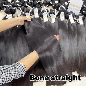 원시 베트남 처녀 인모 번들 뼈 스트레이트 더블 그린 느슨한 깊은 웨이브 직조 흑인 여성을위한 - Product Image 2