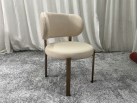 Chaise de salle à manger élégante en cuir, dossier incurvé, style européen moderne de luxe, pour appartement, salle à manger, restaurant, hôtel, villa