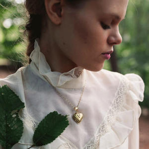 Lateefah DIY <span class=keywords><strong>Vintage</strong></span> moda tridimensional Corazón de cobre personalizado foto llavero collares - Product Image 3