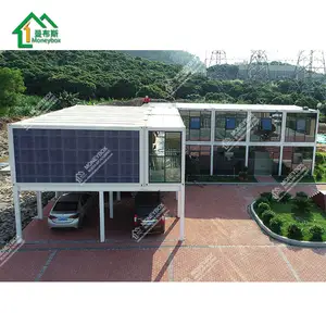 Europe Luxury Prefabricated Container Villa Steel Tiny 2 Bedroom Modular Prefab House With Garage