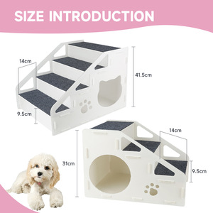 Wangmiao Katzen-Klettergerüst Katzenhaus Faltbar Verstärkt Rutschfest Waschfrei Leiter Hundetreppe für Innenbereich Minimalistisch Allzweck - Product Image 4