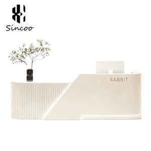 Modern Beauty Salon Reception <b>Desk</b> with LED Lights Durable Wood Custom Sizes for Spa <b>Nail</b> Salon Hospital & School Use - Product Image 5