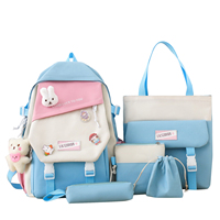 Sac à dos imperméable pour lycée avec boîte à lunch, doublure en nylon, toile, bretelles arquées, capacité 20-39L, fermeture éclair