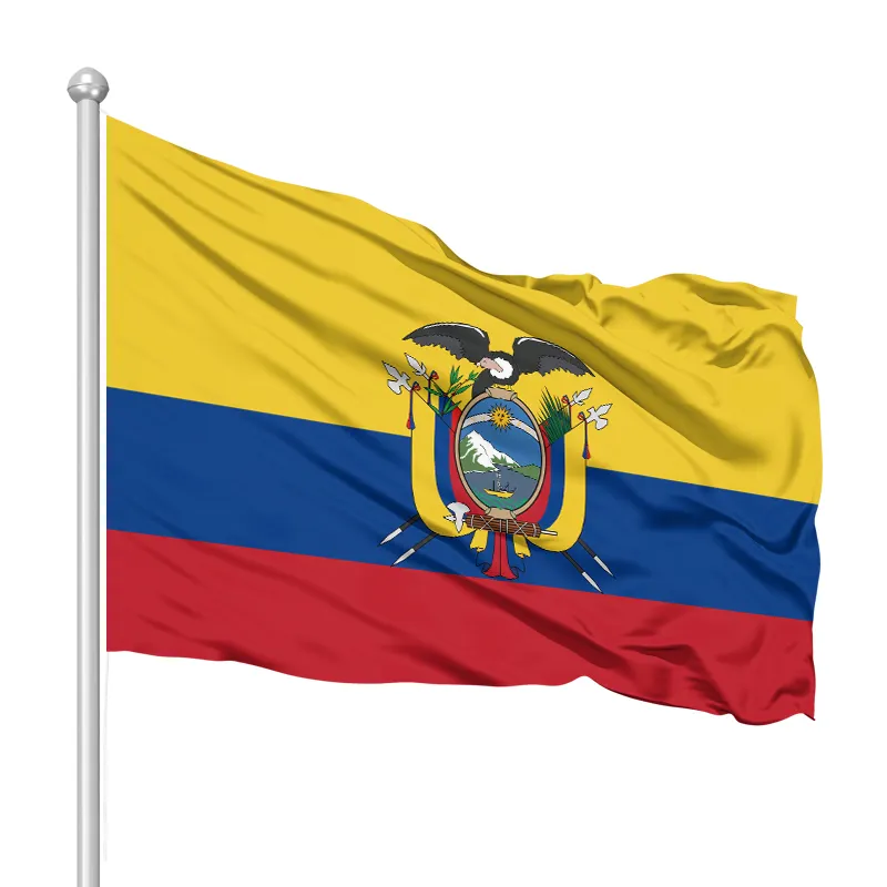 Fabrik Großhandel 75D doppelseitig verdickte wasserdichte Haushalt ausländische Flagge Ecuador Flagge Produktion