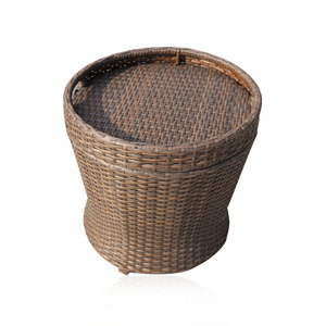 5 pièces en résine en osier <span class=keywords><strong>petit</strong></span> espace mobilier d'extérieur PE rotin patio ensemble bistro avec fauteuil table d'appoint tabouret pour <span class=keywords><strong>balcon</strong></span> - Product Image 3