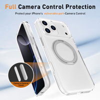 Étuis de téléphone portable transparents de 2.8mm pour iPhone 17 16 air Pro Max de concepteur de luxe personnalisé avec bouton de commande de la caméra avec anneau de support 360
