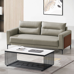 Sofá de oficina en casa de ocio moderno europeo sofá de cuero de silicona 1 + 1 + 3 asientos sofá conjunto de sofá de sala de estar - Product Image 2