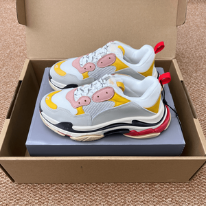 Zapatillas Deportivas Multicolor Gris Amarillo Rosa, Transpirables, Estilo Urbano, con Plataforma - Product Image 1