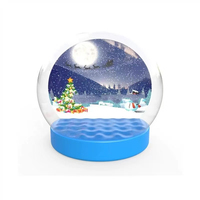 Château Gonflable JUNAO C-1 en PVC, Maison Bulle Flocon de Neige, Boule de Cristal de Noël Transparente 3m, Soudure à Chaud, Installation Facile, Direct Usine