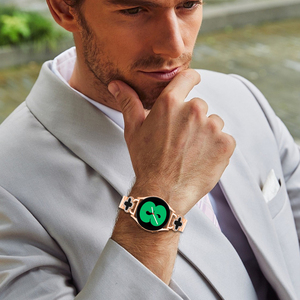 Correa de <span class=keywords><strong>Reloj</strong></span> Casual para <span class=keywords><strong>Mujer</strong></span>, Diseño de Trébol de 3 Cuentas, Acero Inoxidable Brillante, Universal de 20 mm - Product Image 5
