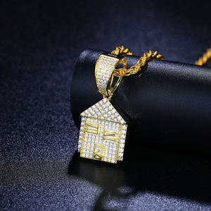 Prêt à expédier 2024 Offre Spéciale 925 argent Sterling VVS Moissanite diamant vente en gros glacé petite maison pendentif - Product Image 2