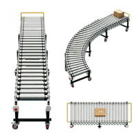 Convoyeur à rouleaux motorisé robuste extensible en acier inoxydable/galvanisé à vitesse variable pour le chargement de cartons sur camion