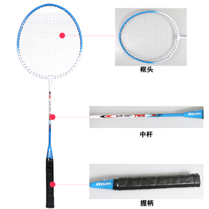 Raquettes de badminton Regail, 2 raquettes et 3 volants de badminton dans un tube en acier, raquette de badminton - Product Image 4