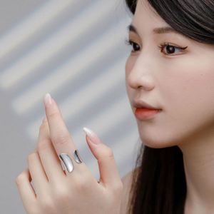 Dylam Metallic Style Wholesale Minimalist Irregular <b>Adjustable</b> <b>Ring</b> 925 <b>Sterling</b> <b>Silver</b> Engagement Wedding Women <b>Ring</b> - Product Image 2