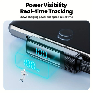 Pantalla LED inteligente de codo de 90 grados de 100W compatible con QC 4,0 USB a <span class=keywords><strong>tipo</strong></span> <span class=keywords><strong>C</strong></span> <span class=keywords><strong>Cable</strong></span> de datos de carga rápida para <span class=keywords><strong>Iphone</strong></span> 16 15 Xiaomi Samsung - Product Image 6