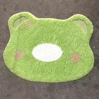 Kreativer Katzenförmiger Teppich Niedlicher Schwarz-Weißer Kuh-Katzen-Muster Teppich Flauschige Getuftetete Bodenmatte