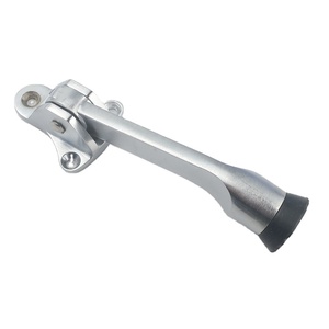 Fermaporta a pedale regolabile in acciaio inossidabile in lega di zinco fermaporta in gomma antiscivolo per porta in legno - Product Image 1