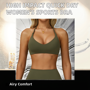 Sujetadores deportivos de Yoga de alto impacto para mujer, ropa deportiva elástica de secado rápido con logotipo frontal, transpirable y superventas - Product Image 2