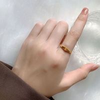 Schlichter, trendiger Edelstahlring, vergoldet, gravierbar, personalisierbar, für Damen