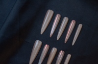 Faux ongles en ABS, forme amande longue et pointue, style à presser