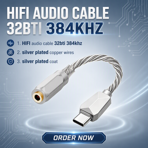 高品质短电缆镀银 32 位 384KHZ 采样 DAC 芯片组 Type c 转 3.5mm HIFI 音频电缆适配器 - Product Image 5