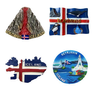 Magnete da Frigo Personalizzato in Resina con Design Nordico: Austria, Italia, Islanda, Reykjavik, Alpi, Neve, Cabina <span class=keywords><strong>di</strong></span> Legno, Sci, Troll Vichingo, Marmota - Product Image 2