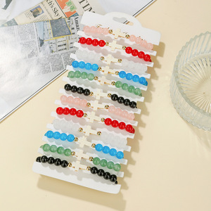 <b>Beaded</b> <b>Bracelets</b> 12 Piece Set Colorful Cross Design Unisex Jewelry Gift Fashion Accessory - Product Image 3