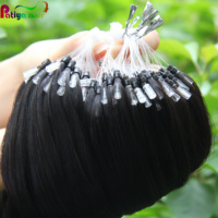 Extensions de cheveux humains bruts brésiliens Remy, 100g, 1B Noir, cuticules intactes, micro-anneaux, lisses comme des baguettes, pour micro-liaisons