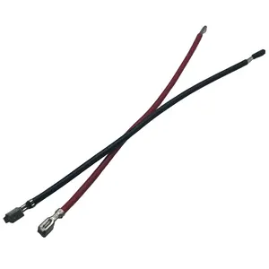 Drahtgurtkabelbaugruppe UL1007 18AWG schwarz PBT Jacket Draht bis zum Ende gestreifter 5mm-Anschluss 2P mit 2P L=101MM Schleppzöpfe