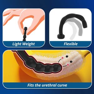 Sonde urétrale médicale en silicone en gros - Plug pénien creux à plusieurs billes, stimulateur souple, étanche, <span class=keywords><strong>sextoy</strong></span> <span class=keywords><strong>BDSM</strong></span> pour hommes - Product Image 3