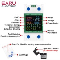 Moniteur Din Rail AC 110V220V tension courant facteur de puissance actif kWh réinitialisation zéro énergie électrique fréquencemètre voltmètre DDS669